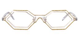 Caesar Geometric Yellow Glasses0