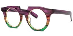 Mckoy Geoemtric Purple-Green Glasses1