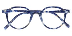 Davina Geometric Blue Floral Glasses3