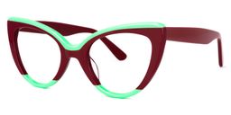 Claudette Cat Eye Burgundy Glasses1