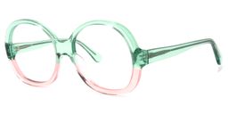 Bryan Round Green-Pink Glasses1
