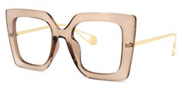 Qatar Square Beige Glasses1