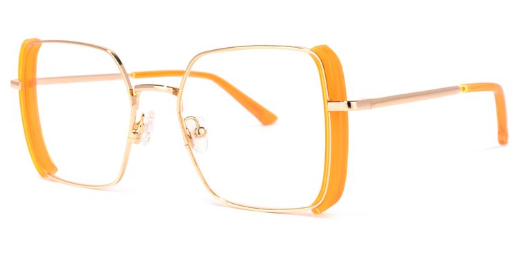 Joselyn Square Orange Glasses