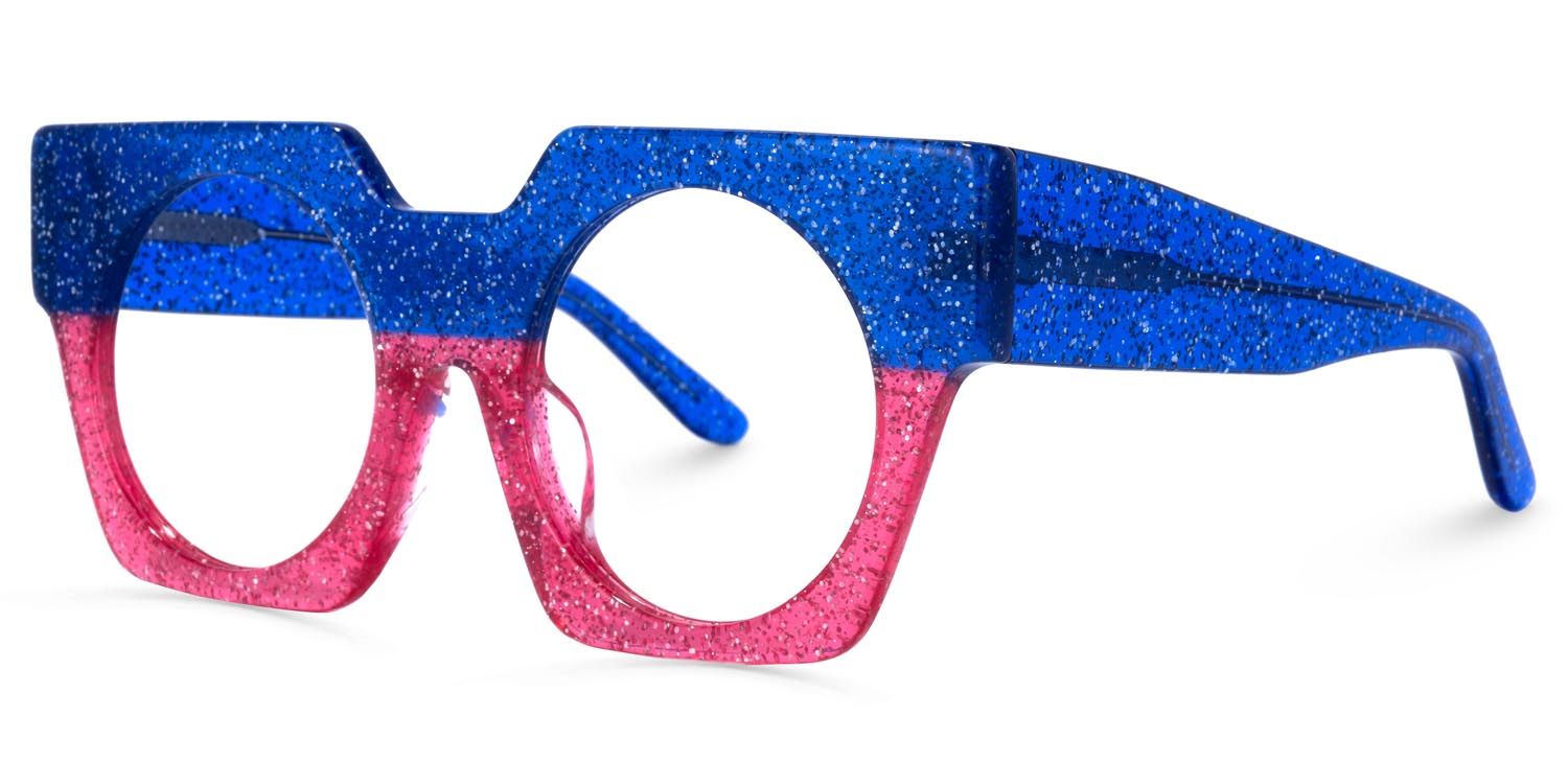 Geometric Blue Glasses | Zeelool Eyeglasses1