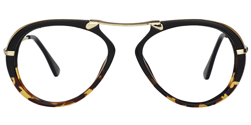 Oval Gold-Tortoise Glasses0