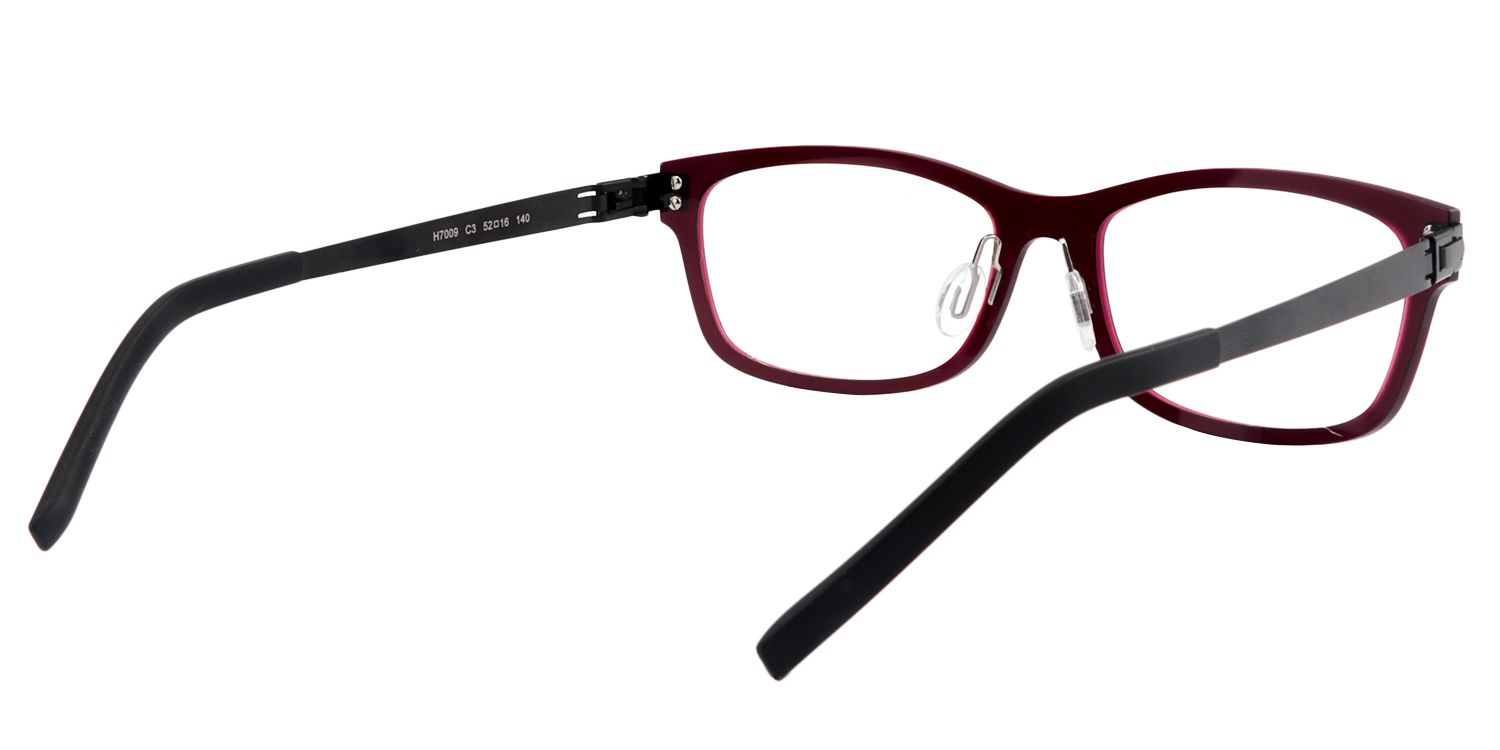 Rectangle Red Glasses | Zeelool Glasses5