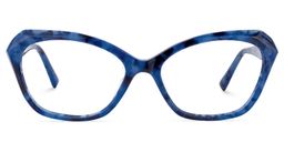 Carlotta Rectangle Blue Floral Glasses0