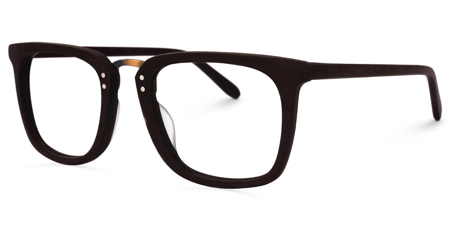 Rectangle Wood Glasses | Zeelool Prescription Glasses1
