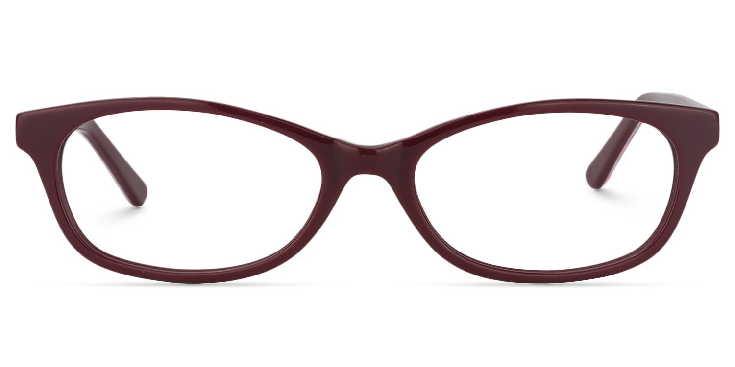 Rectangle Dark Red Glasses | Zeelool Glasses0