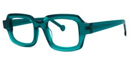 Rune Square Peacock-Blue Glasses1