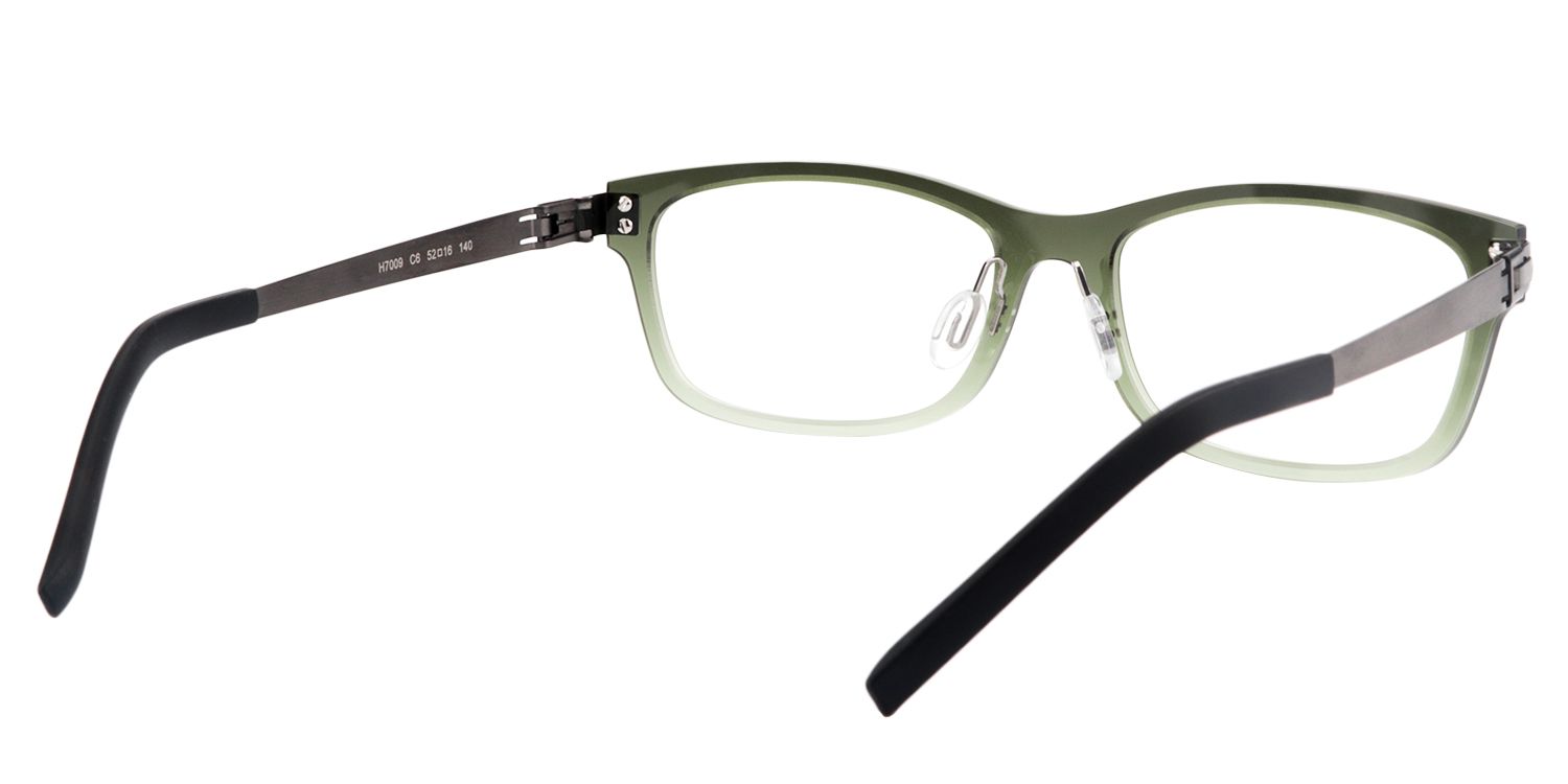 Rectangle Dark-Green Glasses | Zeelool Glasses5