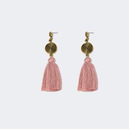 Vogue Bohemian Style Pink Tassel Earrings1