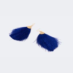 Vogue Bohemian Style Feather Shape Blue Earrings0