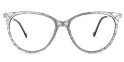 Cathy Round Silver-Gray Glasses0
