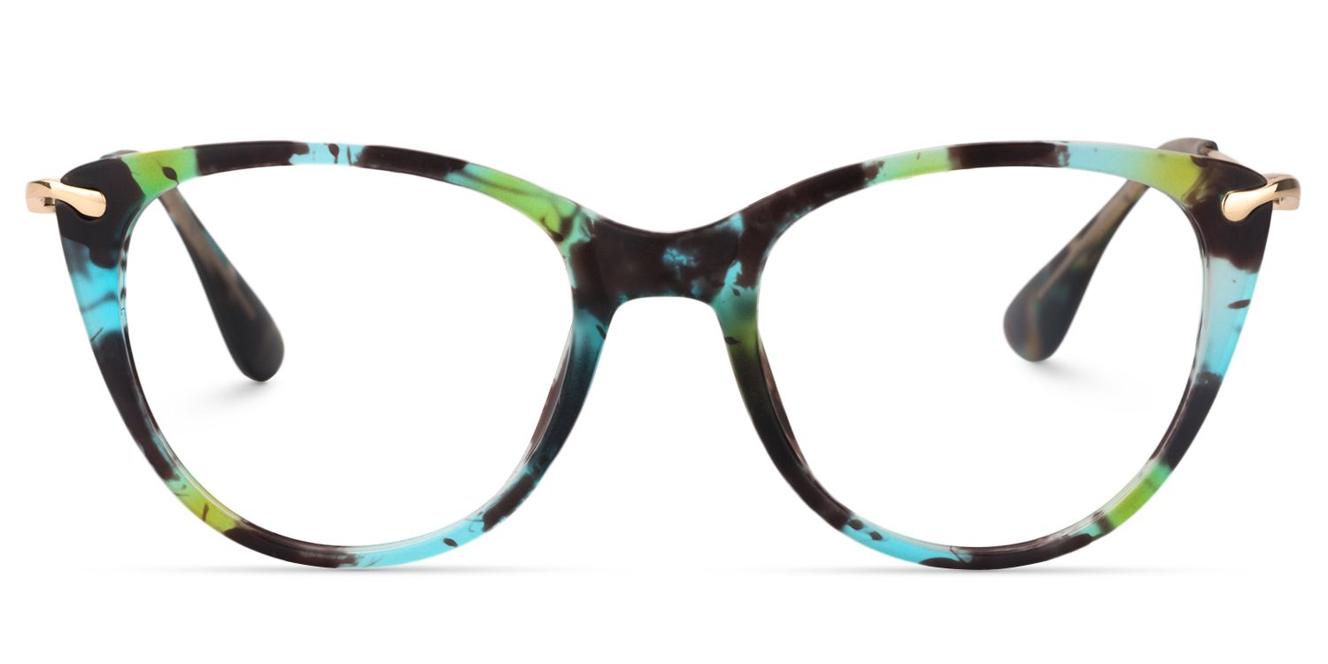Cat Eye Green-Black Glasses | Zeelool Glasses0