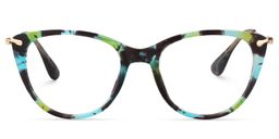 Clement Cat Eye Green-Black Glasses0