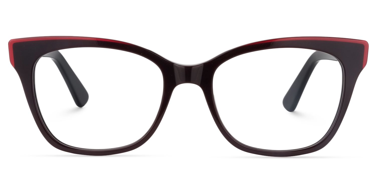 Square Dark Red Glasses | Zeelool Glasses0
