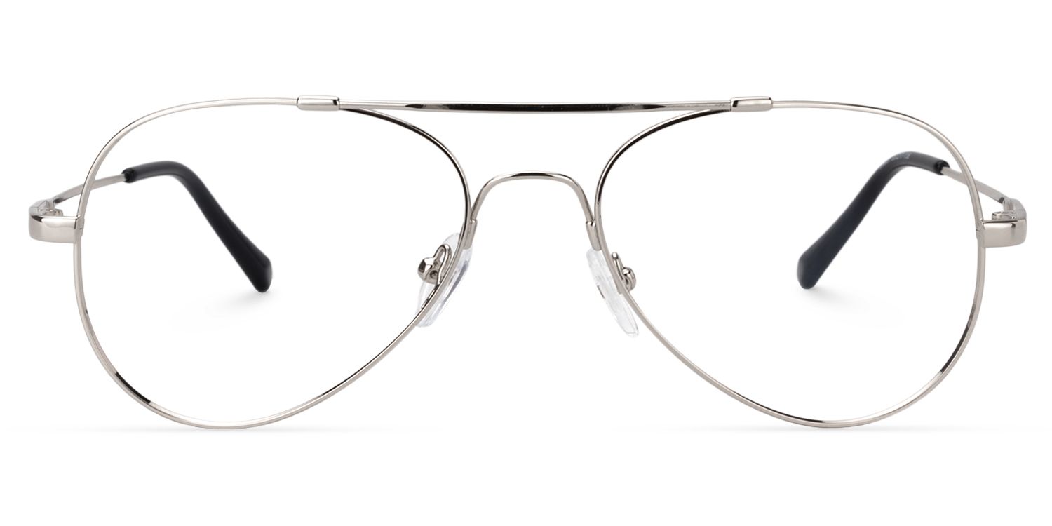 Aviator Silver Glasses | Zeelool Glasses0
