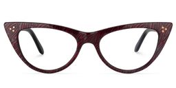 Chana Cat-Eye Dark-Red Glasses0