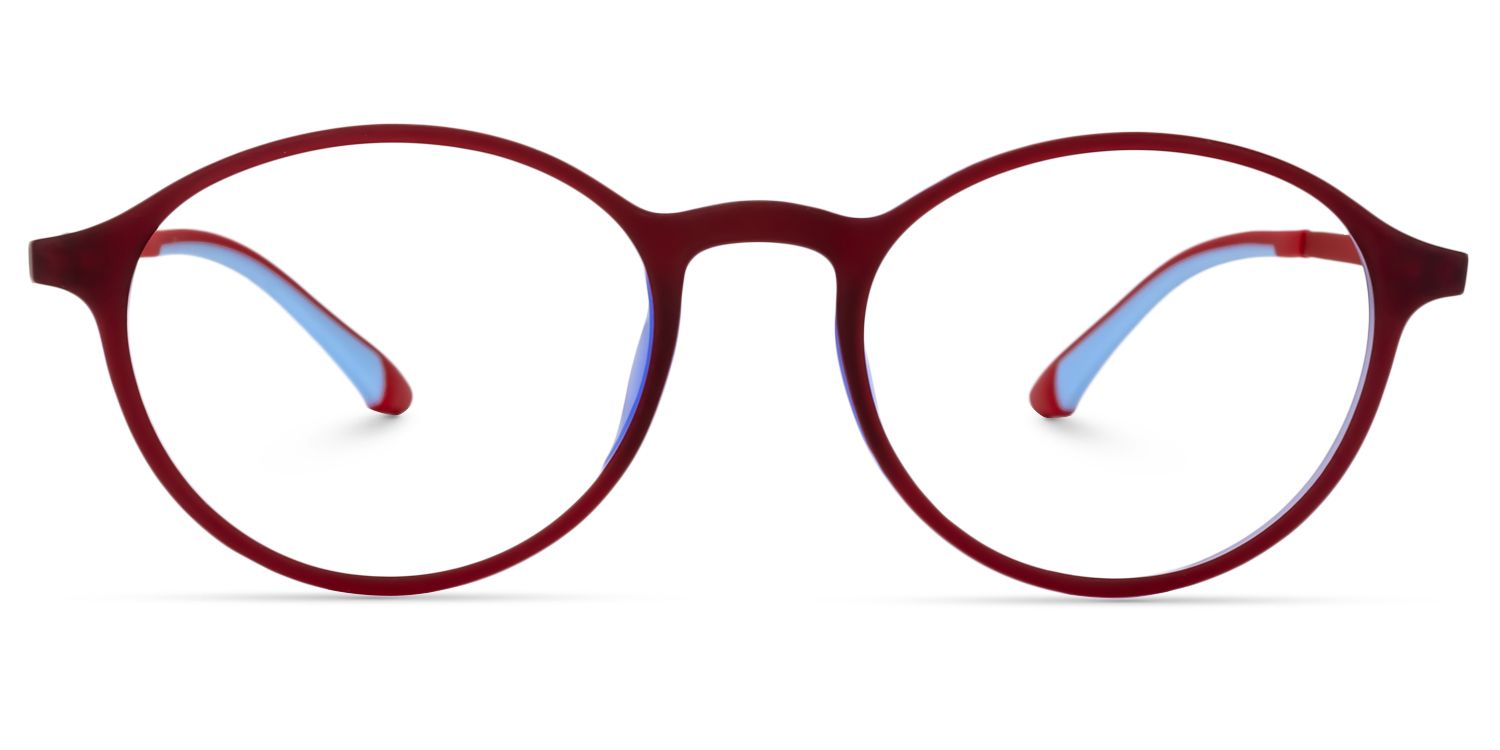 Round Dark Red Glasses | Zeelool Glasses0