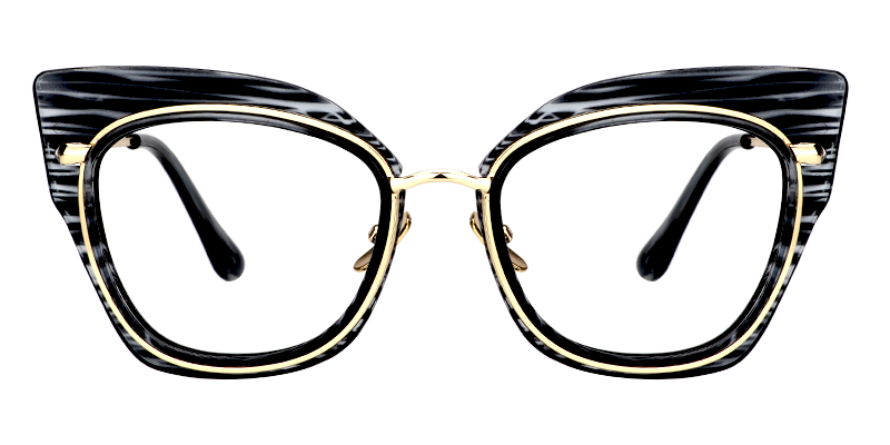  Cat Eye Gray Pattern Glasses 0