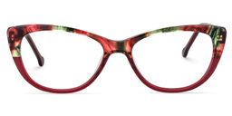 Claire Cat Eye Dark Red Glasses0