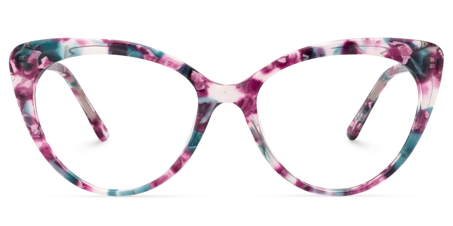 Cat Eye Purple Pattern Glasses | Zeelool Glasses0
