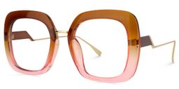 Clarissa Square Earthy Yellow Glasses1