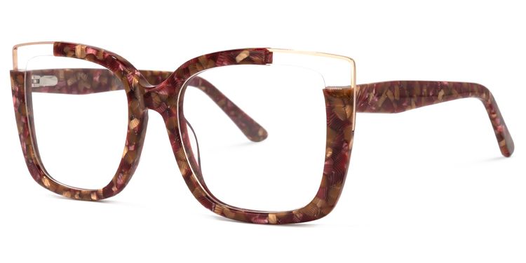 Dortch Square Red-Floral Glasses