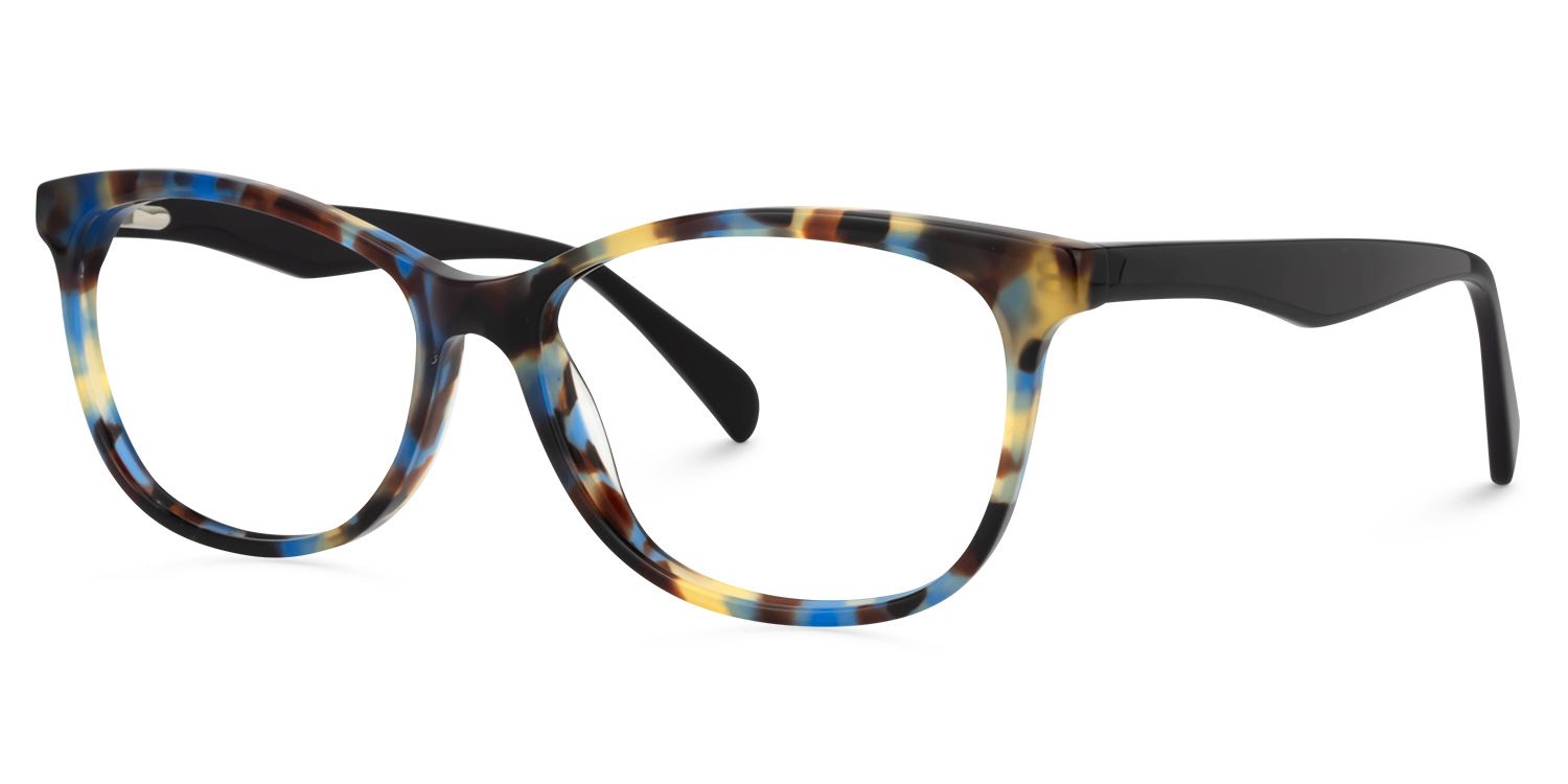 Rectangle Blue Tortoise Glasses | Zeelool Glasses1