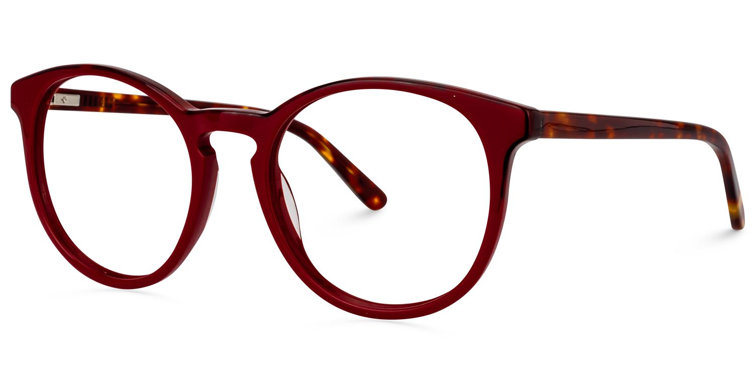 Round Dark Red Glasses | Zeelool Glasses1