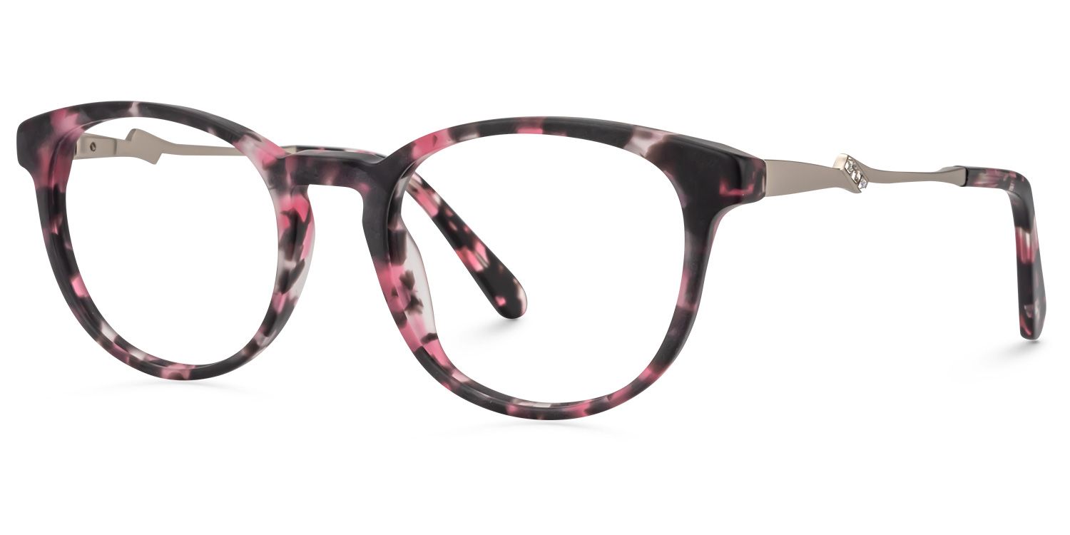 Round Pink Floral Glasses | Zeelool Glasses2
