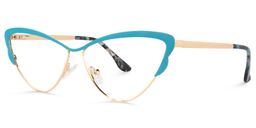 Darleen Cat Eye Peacock Blue Glasses2