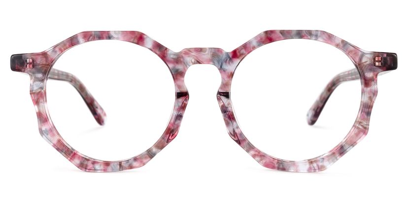 Deehan Geometric Red-Floral Glasses