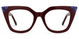 Debnath Cateye Dark-Red Glasses0