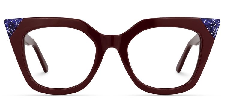 Debnath Cateye Dark-Red Glasses