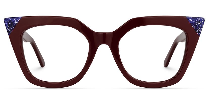 Debnath Cateye Dark-Red Glasses