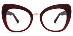Blanquie Cateye Dark-Red Glasses0