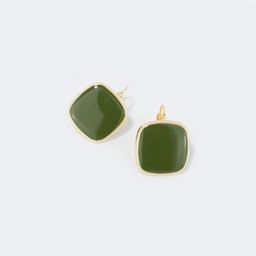 Stylish Square Green Earrings0