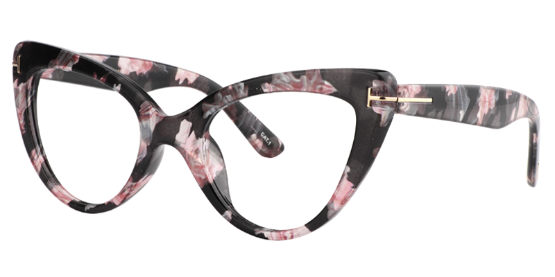 Cat Eye Pink Floral Glasses | Zeelool Eyeglass Frames2
