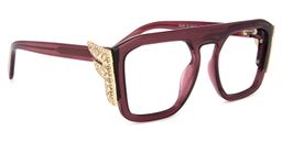 Makayla Square Dark-Red Glasses2