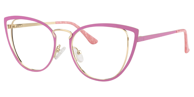 Cateye Pink&Gold Glassess | Zeelool Eyeglass Frames2