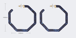 Vintage Octagon shaped Dark Blue Earrings2