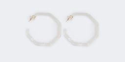 Vintage Octagon shaped White Earrings1