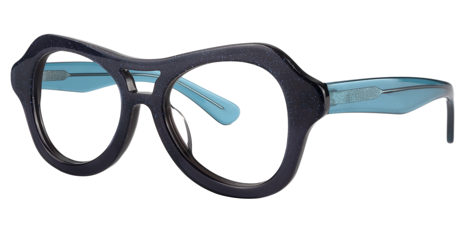 Aviator Dark Blue Glasses | Zeelool Glasses2