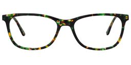 Teresa Rectangle Green Floral Glasses 0