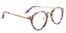 Fern Round Purple Floral Glasses3