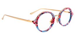 Fiona Round Blue Pattern Glasses2