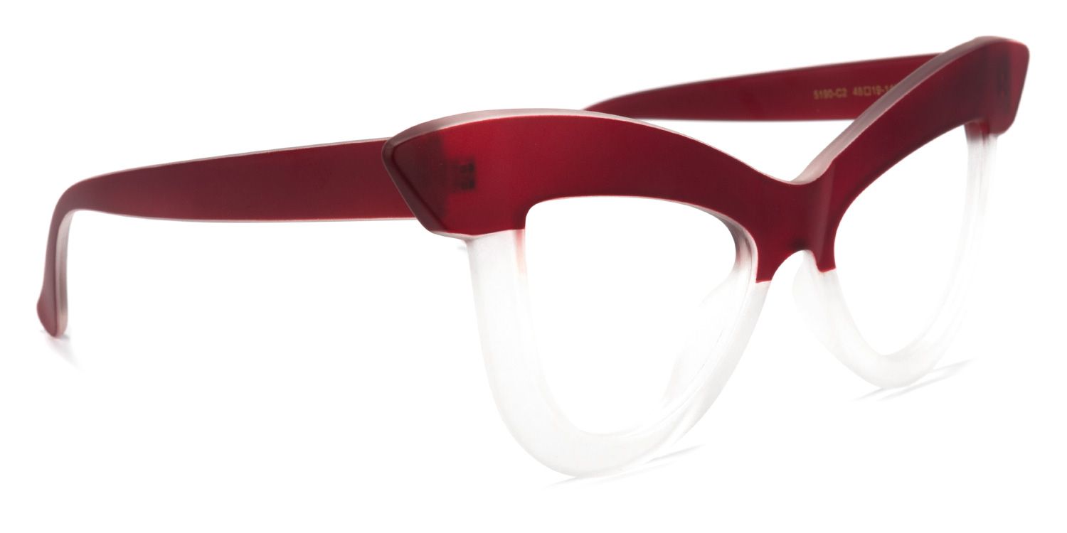 Cat Eye Dark-Red Glasses | Zeelool Glasses2