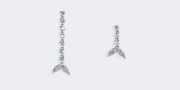 Stylish Asymmetrical Colored Diamond Fishtail Earrings2
